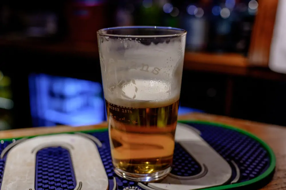The Woolpack Louth - Pint of half drunk Batemans Pint