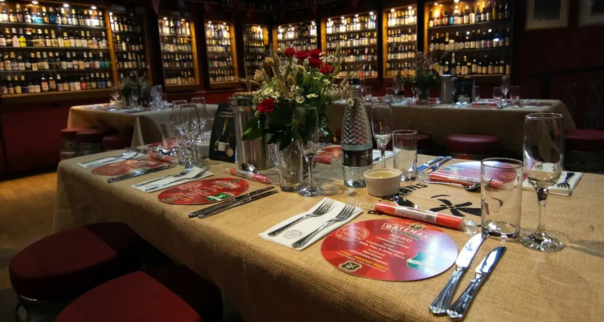 Batemans celebrate 150th anniversary with Brewers lunch - Patricia Room set for dinner.