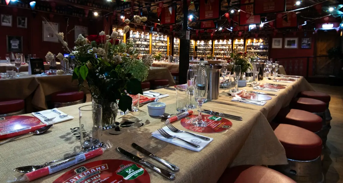 Batemans celebrate 150th anniversary with Brewers lunch - Patricia Room set for dinner.