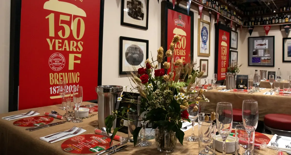 Batemans celebrate 150th anniversary with Brewers lunch - Susanna Room set for dinner.