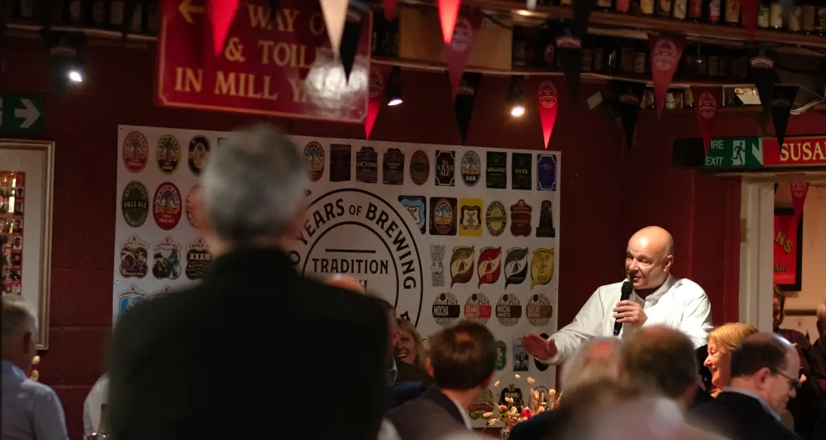 Batemans celebrate 150th anniversary with Brewers lunch - Stuart Bateman thanking Kriss Akabusi, MBE for coming along to the celebrations.