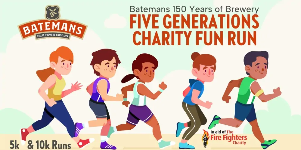 Five Generations Charity Fun Run Banner In aid of the Firefighters Charity 5k and 10K Runs