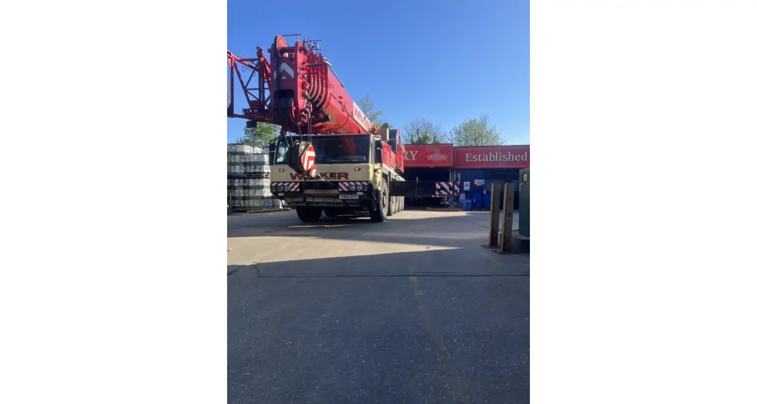 Batemans New Brewing Equipment Crane lifted in place
