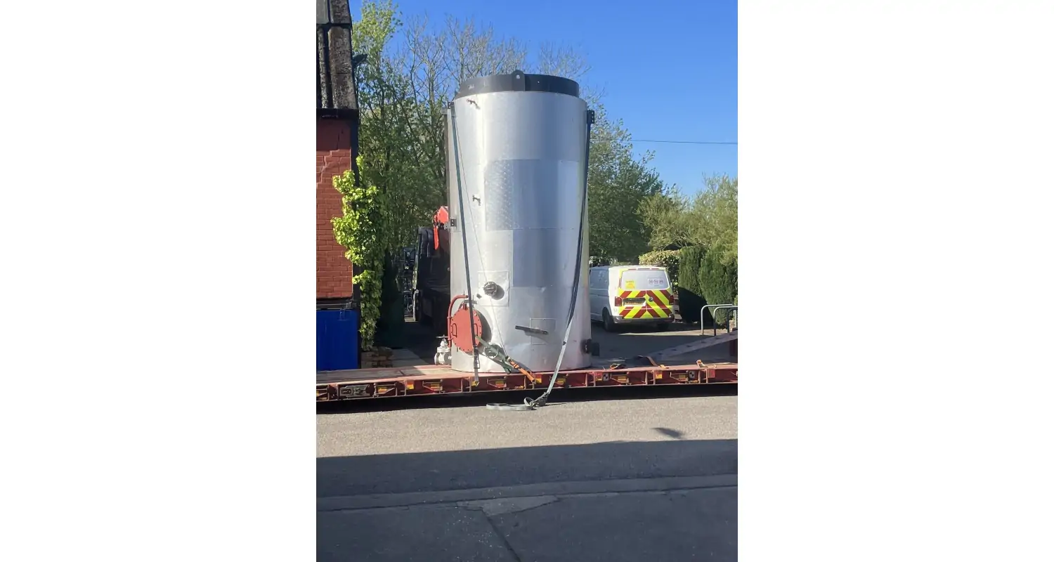 Batemans New Brewing Equipment Crane lifted in place