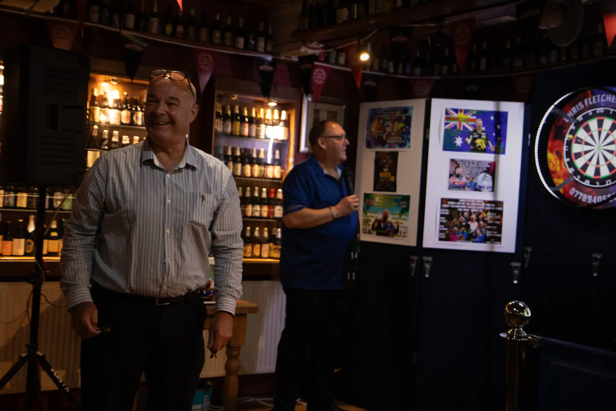 Peter Manley Pro Darts Player at the Batemans 150th anniversary celebrations darts - Stuart Bateman.