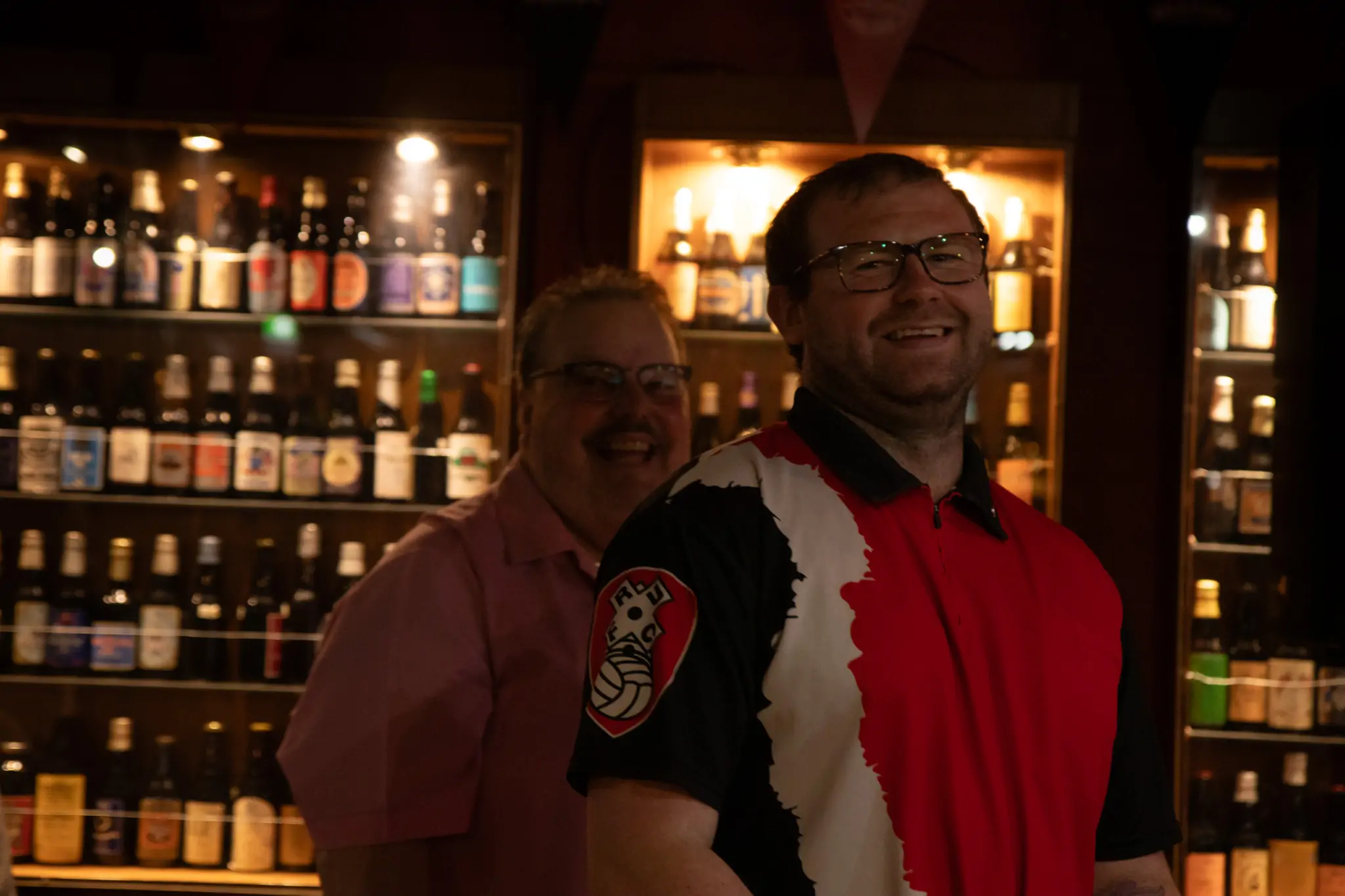 Peter Manley Pro Darts Player at the Batemans 150th anniversary celebrations darts with winner Jordan Chambers.