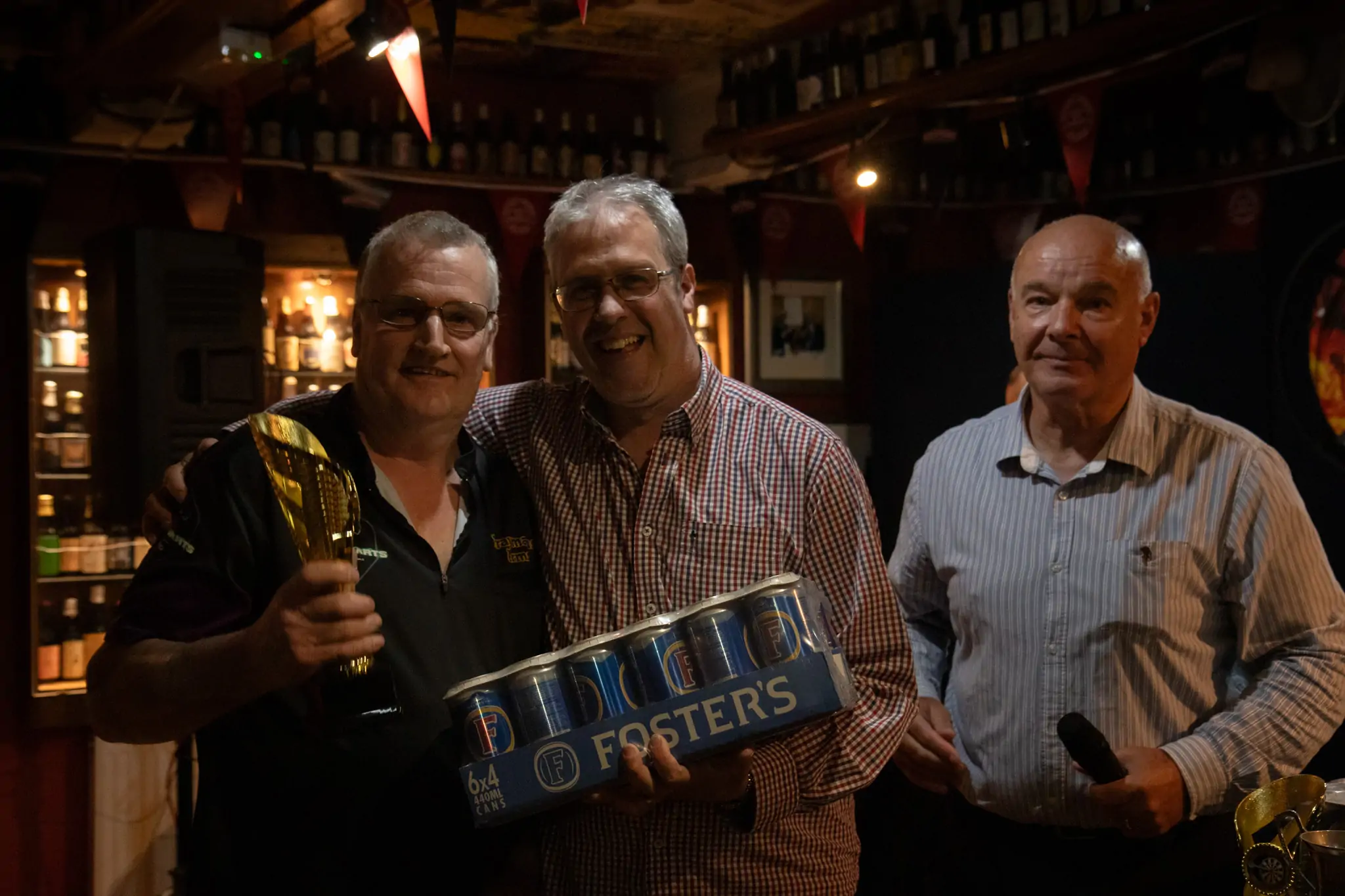 Peter Manley Pro Darts Player at the Batemans 150th anniversary celebrations darts - Presentation to the Finalist Martin Bell by Heineken and Stuart Bateman