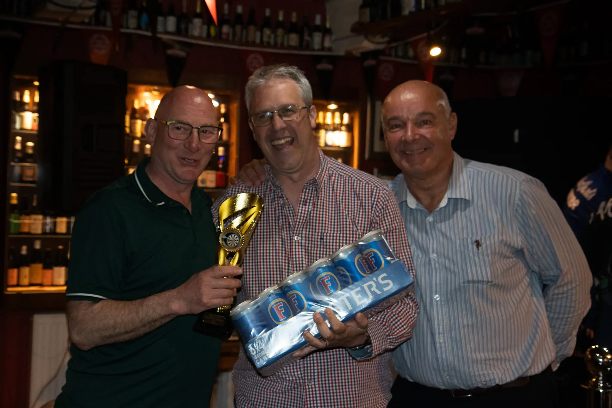 Peter Manley Pro Darts Player at the Batemans 150th anniversary celebrations darts - Presentation to the Finalist by Heineken and Stuart Bateman