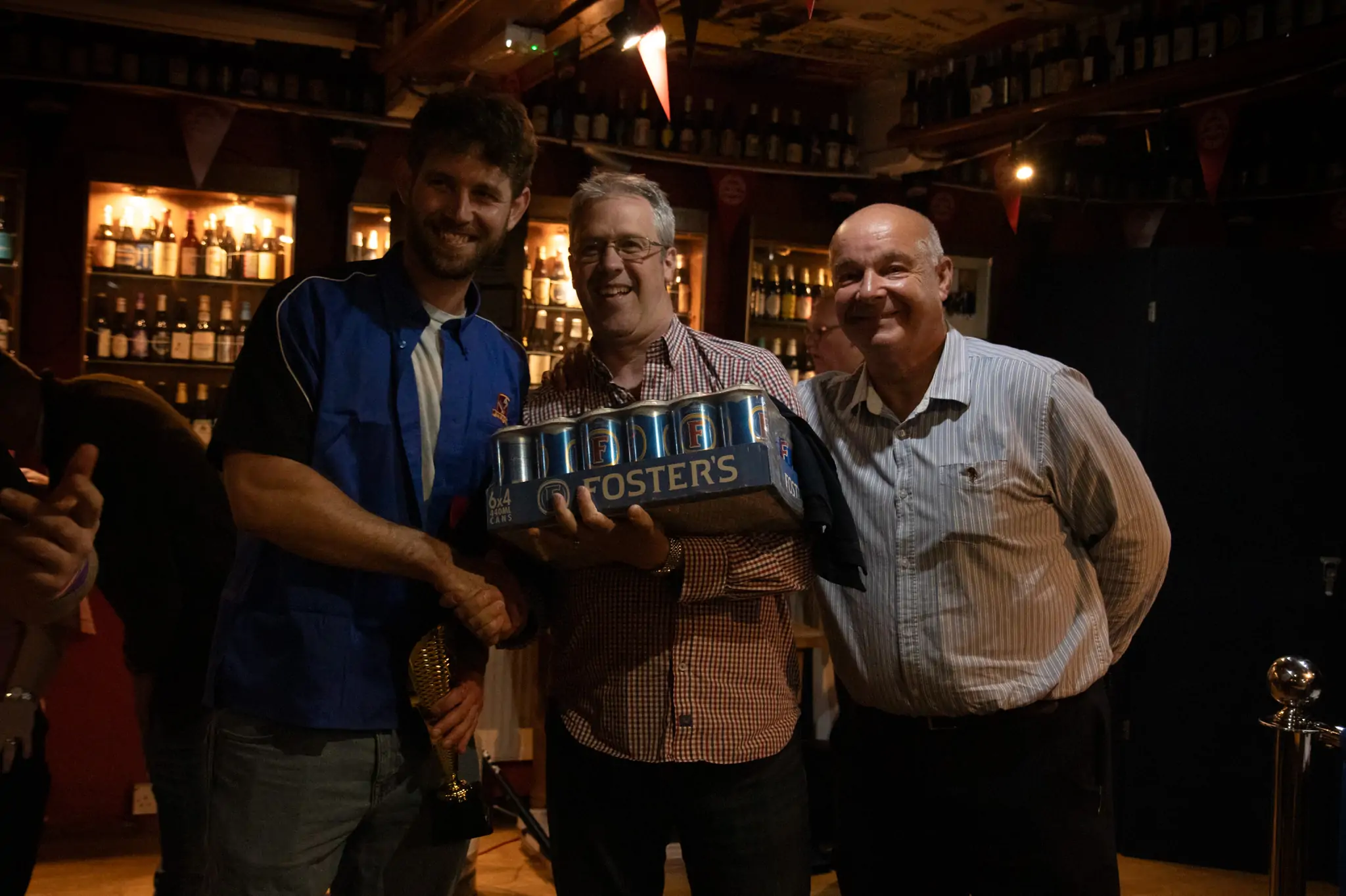 Peter Manley Pro Darts Player at the Batemans 150th anniversary celebrations darts - Presentation to the Finalist by Heineken and Stuart Bateman