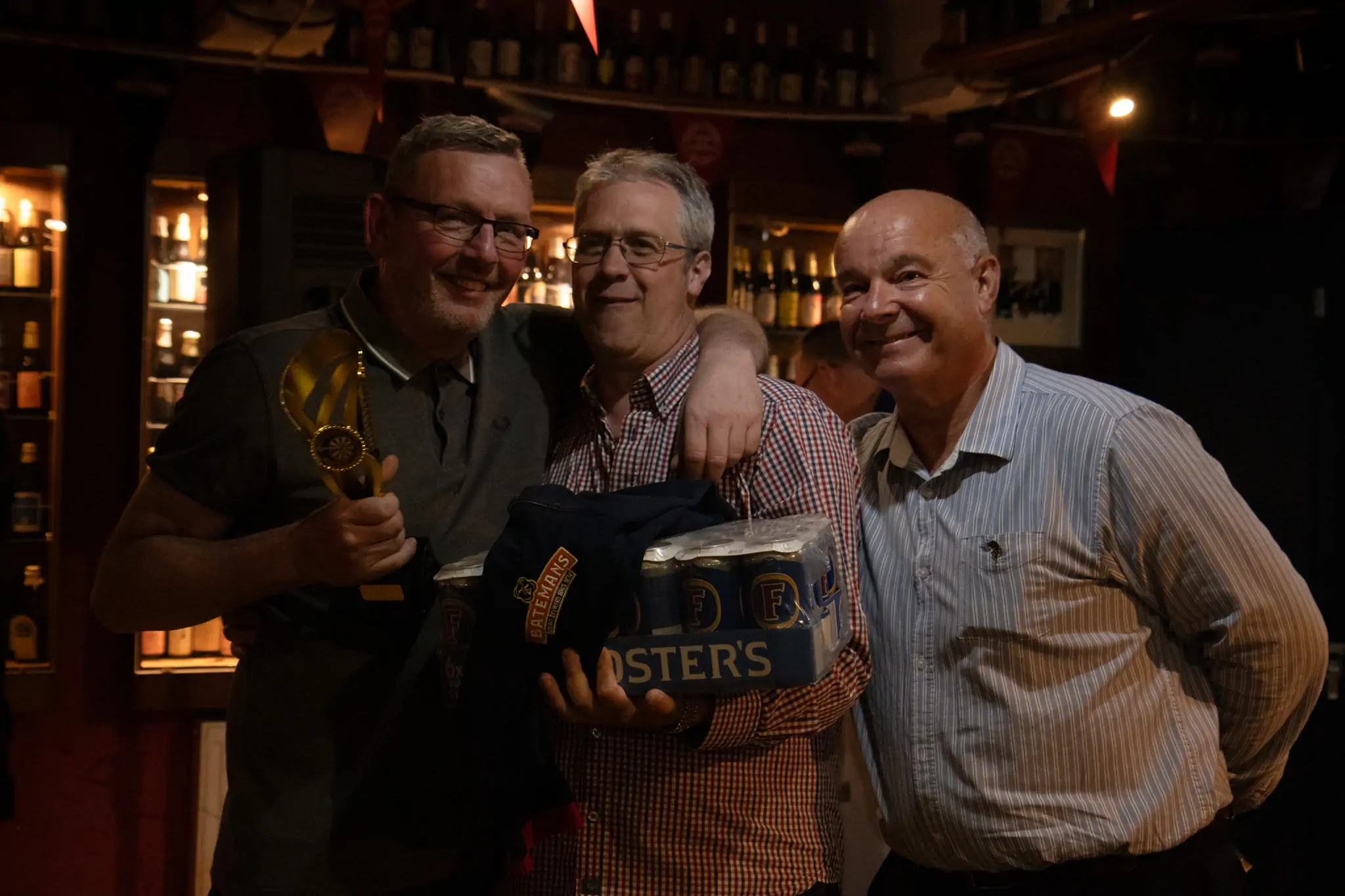 Peter Manley Pro Darts Player at the Batemans 150th anniversary celebrations darts - Presentation to the Finalist Martin Bell by Heineken and Stuart Bateman