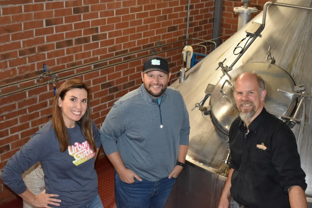 Urban South @ Batemans Brewery brewing Who Dat - Kyle and Brittany & Kyle Huling with Buster Grant