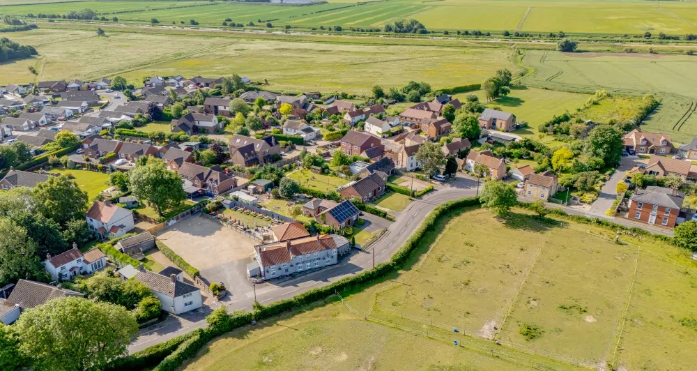 Batemans Pub - Carpenters Arms, Fiskerton - Pub Exterior Drone Photo