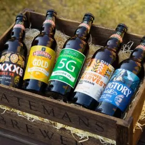 Batemans Brewery Bottled Beers in a Wooden Batemans Crate