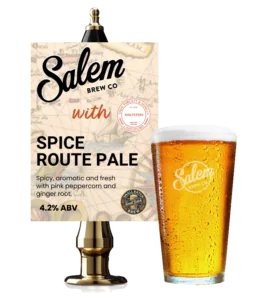 Salem Brew Co. - Spice Route Pale - Spicy, aromatic and fresh with pink peppercorn and ginger root.