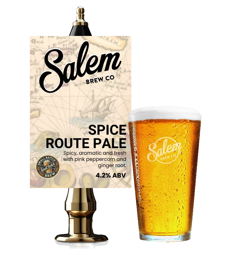 Salem Brew Co. - Spice Route Pale - Spicy, aromatic and fresh with pink peppercorn and ginger root.