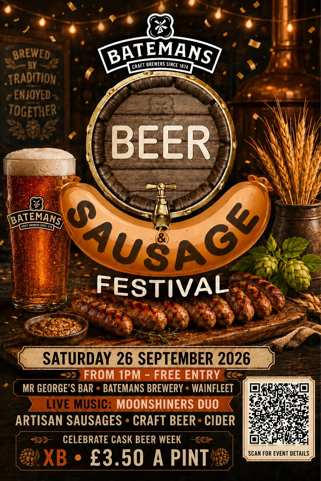 Batemans Beer & Sausage Festival 2026 - Join us for tasty food, beer & good vibes!
